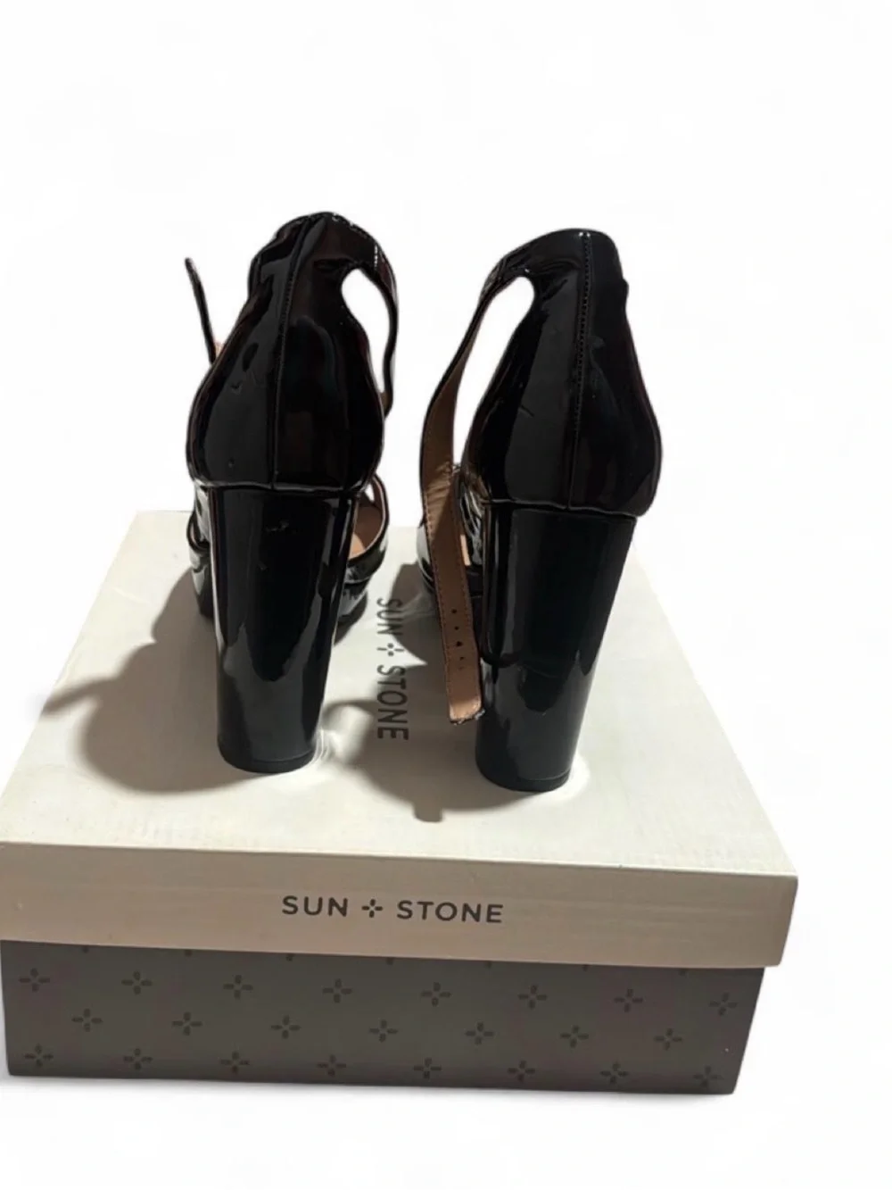 Sun + Stone Black Platform Heels Size 8.5W